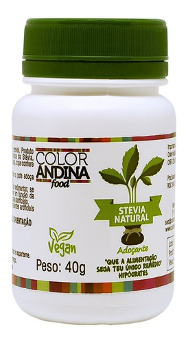 Adoçante Natural Em Pó Stevia 40g - Color Andina Foods