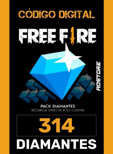 Imagem 1 de 9 de Free Fire Garena Freefire 314 Diamantes Recarga Na Conta
