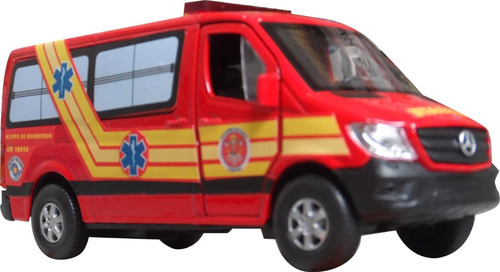 Imagem 1 de 7 de Miniatura Viatura Bombeiros Resgate Ambulância Pm Sp 193
