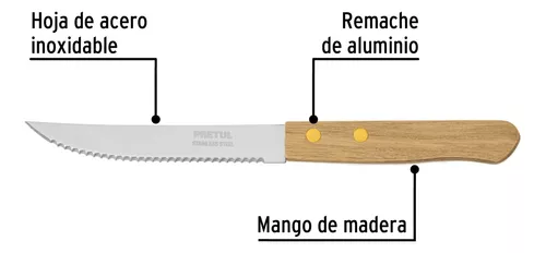 Cuchillos de Sierra con Mango de Madera - Pack de 6 unidades