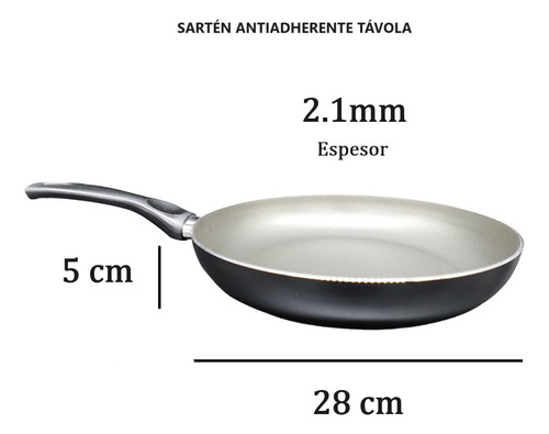 Sartenes De Acero Inoxidable Tavola 28cm Con Antiadherente
