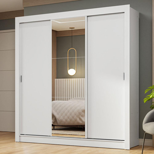 Ropero Closet Madesa 3 Puertas 1 Espejo Bb Color Blanco
