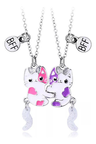 A Colar De Melhor Amigo Com Ímã De Gato Fofo Bff 2 Peças