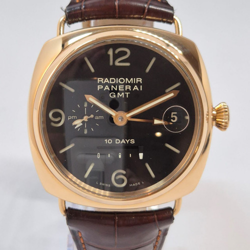 Panerai Radiomir Gmt 10 Days Automático 45mm Ouro Rosé Castanho Rosé Preto (Usado)