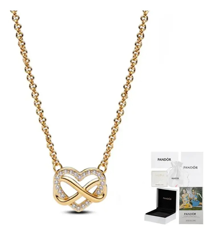 Collar Pandora Moments 362666c01 Oro 14k 50cm Con Dije