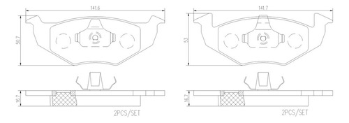 Balatas Bajos Metales Delanteras Gol Sedan 10/13 Brembo