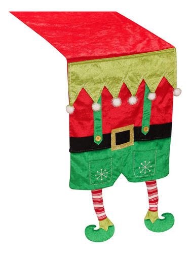 Camino De Mesa Con Diseño De Elfo Navideño Allyors, 182 Cm,