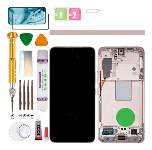 (Morado) Macro+Pantalla Para Samsung Galaxy S22 5G SM-S901E, S901E/DS, S901B, S901U, S901U1, S901W, S901N Gadget Troops (incell Sin Huella Dactilar)