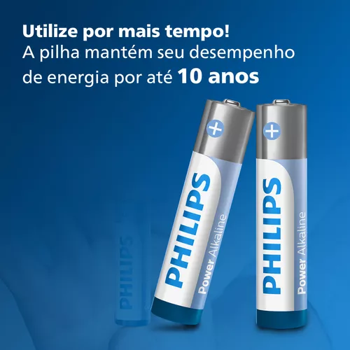 Pilha AAA Philips Alcalina lr03 - 4 pilhas