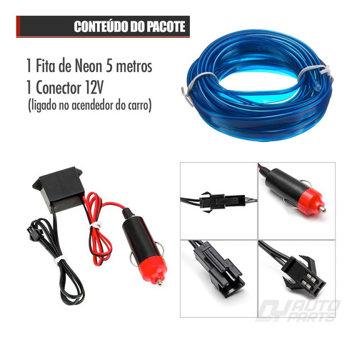 Fita Led Painel Ecosport 2013 Luz Interna 5m Azul Marinho