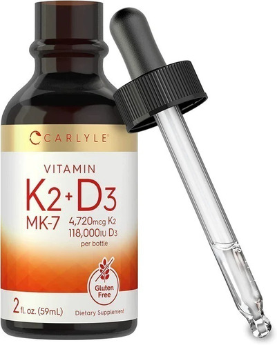 Carlyle | Vitamin K2 80mcg + D3 800 Iu | 2oz | 59 Servings