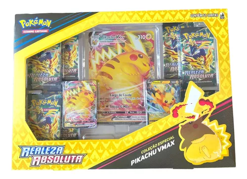 Box de Cartas Pokémon - Pikachu Vmax - Realeza Absoluta - Coleção Especial  - Copag - superlegalbrinquedos