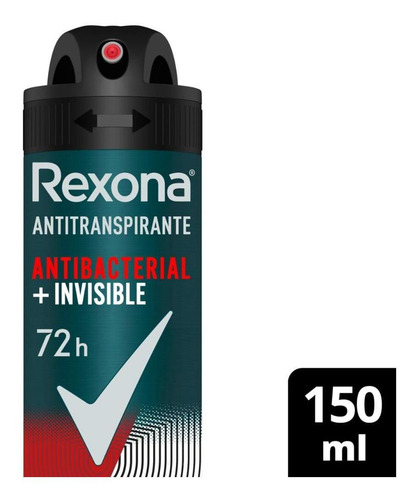 Rexona Antibacterial E Invisible Desodorante Aerossol 150 Ml