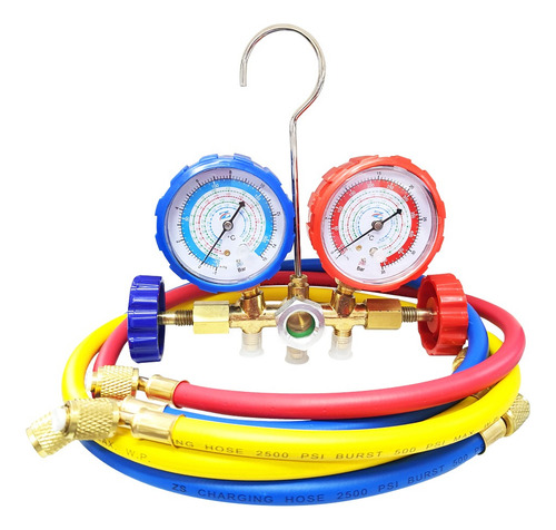 Manometro Analogo Y Mangueras Aire Acondicionado