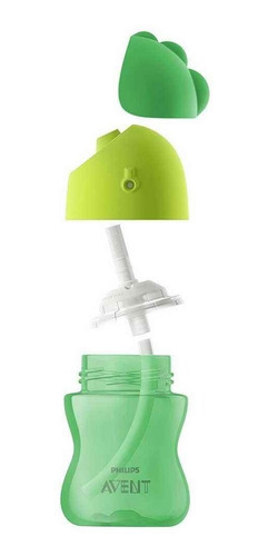 Imagen 3 de 8 de Vaso Avent Straw Cup 300 Ml Sorbete Tapa +12 M Anti Derrame