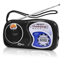 Comprar Radio Portátil Sem Fio Am Fm Tv Relógio Data Fone De Ouvido