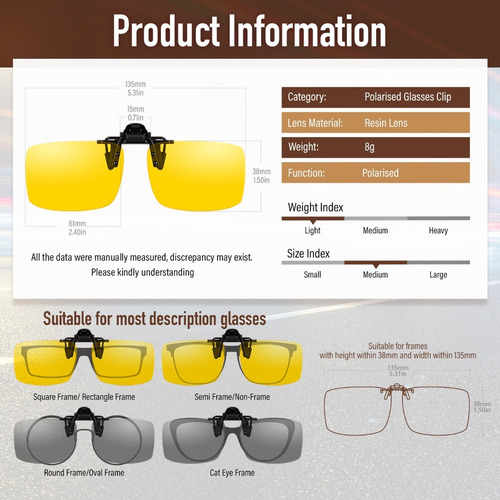Of Juego De 2 Gafas De Sol Con Clip Para Día Y Noche