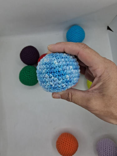 Esferas Estimulacion Pelotas Tejidas A Crochet Colores X 12
