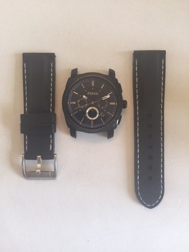 Correa Fossil Sirve Para Reloj Serie Fs 24mm Silicon Negro