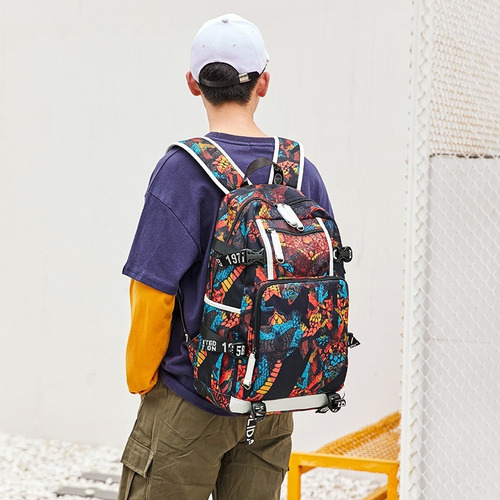 A Mochila Mujer Moda Multifuncional Estampado Casual Hombres