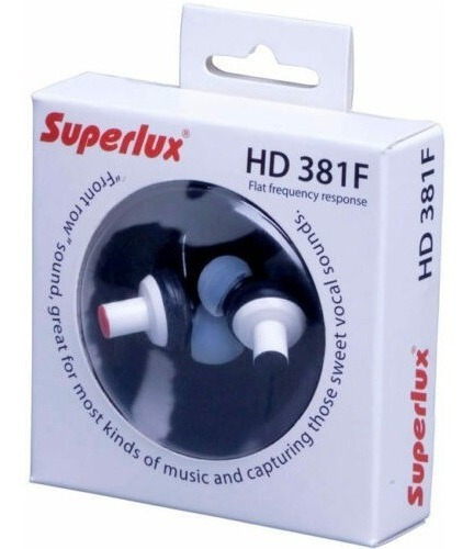 Auricular Superlux Hd381 In Ear Super Bass Monitoreo. Color Blanco