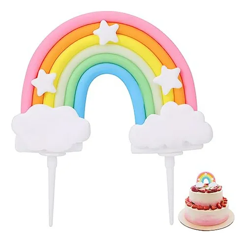 Topper Arcoíris Para Torta Y Cupcake Personalizado