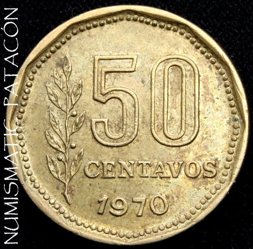 Moneda 50 Centavos De Peso Ley 1970 - #329 - Impecable (Usado)