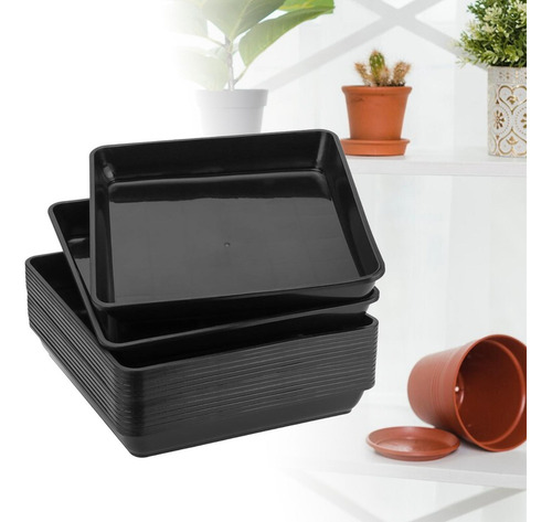 10 Uds. Platillos Para Plantas, Bandejas Para Plantas Negro