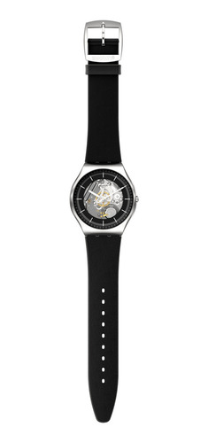 Reloj Swatch Black Skeleton Ss07s115 Correa Negro Bisel Negro