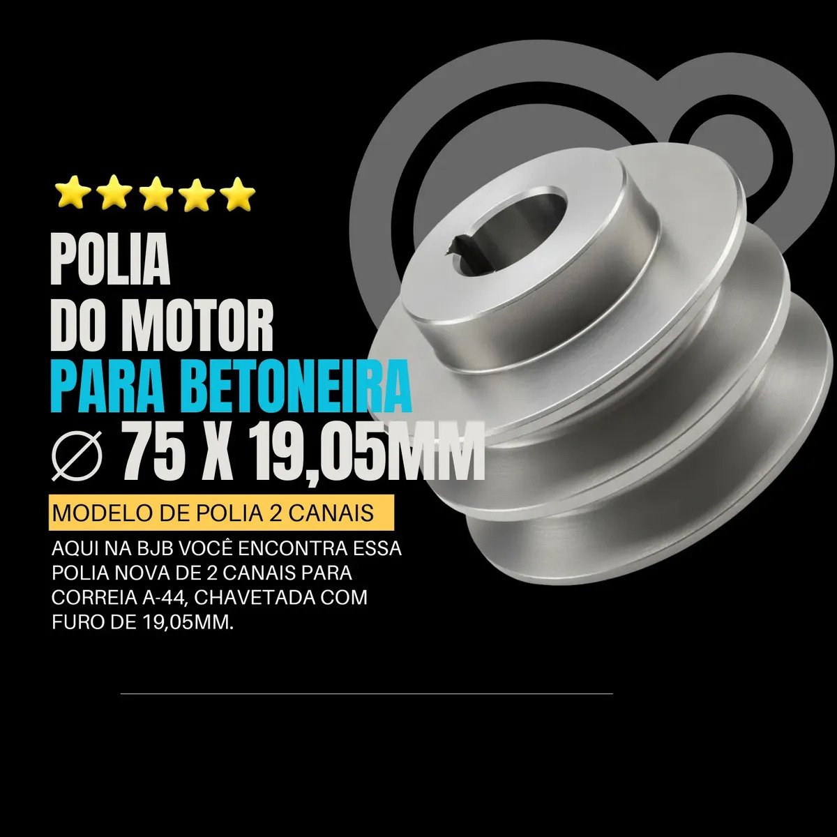 Polia Do Motor Betoneira Csm 400 Litros 2 Canais