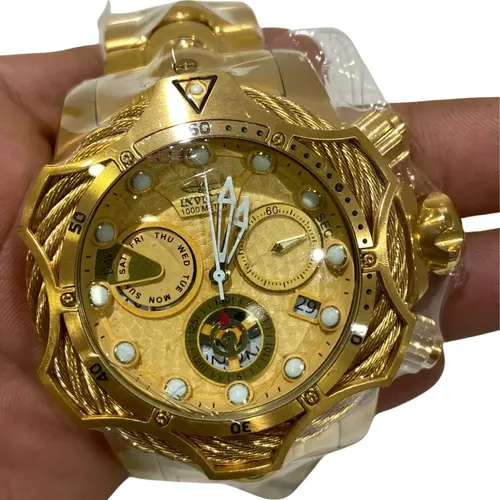 Relógio Invicta Reserve Venom Dourado Original Luxo