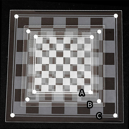 Juego De Ajedrez De Cristal Piezas De Tablero De Los 20x20cm