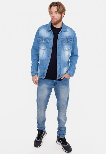Jaqueta Fatal Jeans Conforto Estilo Surf Masculina Azull