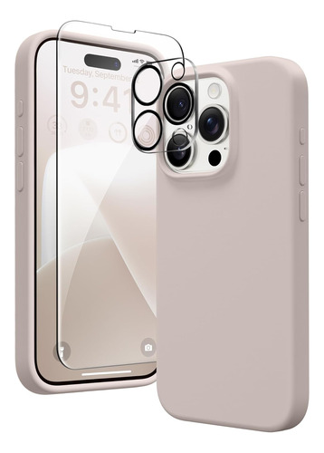 Funda iPhone 15 Pro Max Silicona Gris Oscuro