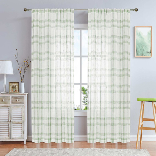Geometric Check Curtain Panel Pairs 84 Inches Long Line...