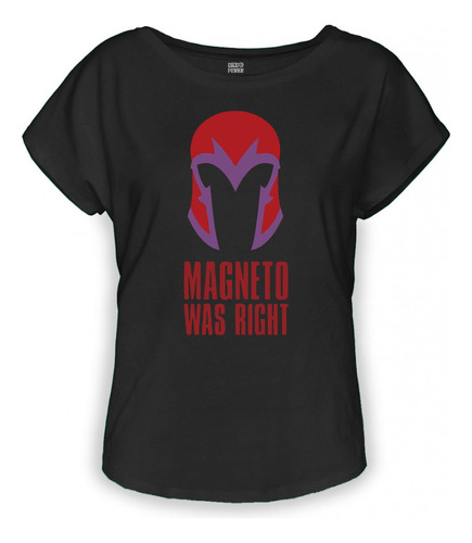 Playera Negra Dama Mujer Magneto Was Right X-men Cómics 1723