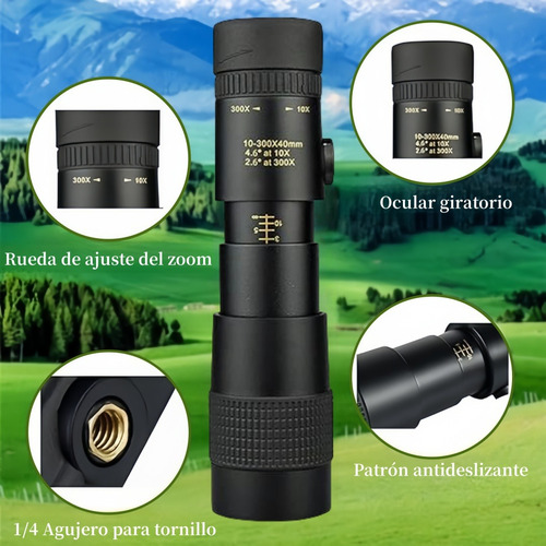 Monocular Zoom Profesional Hd Telescopios 10-300x40mm