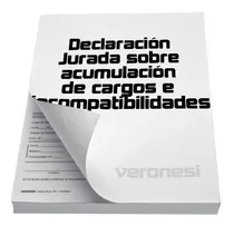 Comprar Planilla Declar. Jurada Acumulacion De Carg Inc Veronesi X50