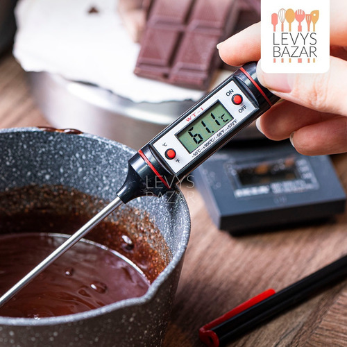Imagen 6 de 9 de Termometro Digital Pincha Carnes Chocolate Cocina Con Pilas