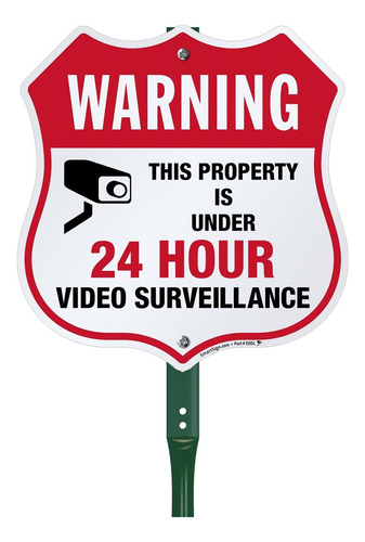 12 X 11,5 Pulgadas Advertencia: Propie  Con Videovigila...