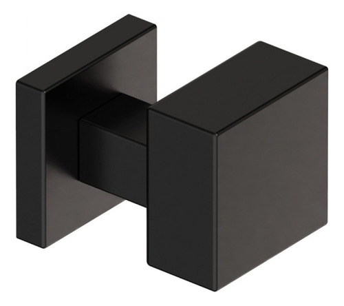 Pomo Fijo Cuadrado Negro Para Puertas