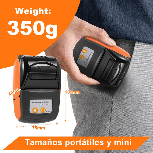 Impresora Térmica Inalámbrica De Recibos Mini Bluetooth De 5