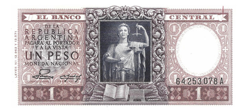 Bottero 1910 Billete De 1 Peso Mon. Nac. Año 1953 - Sin Circ