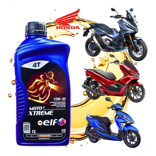 Oleo Moto Elf 10w30 Xtreme Semissintético 4 Tempos 1 Litro