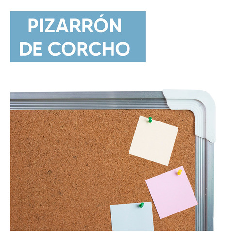 Pizarra Corcho 60x90cm Marco Acero Pizarra Tablero