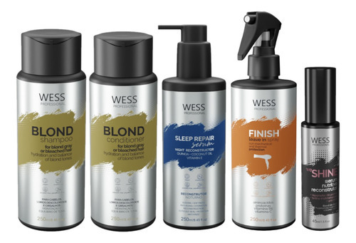 Wess Blond Sh+cd 250ml+sleep 250ml+finish 250ml+weshine45ml