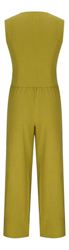 Pantalones De Traje Conjuntos De Lino Para Mujer, 2 Piezas