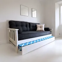 Comprar Diván Cama Blanco + 2 Colchones + Kit Chenille Anti-desgarro