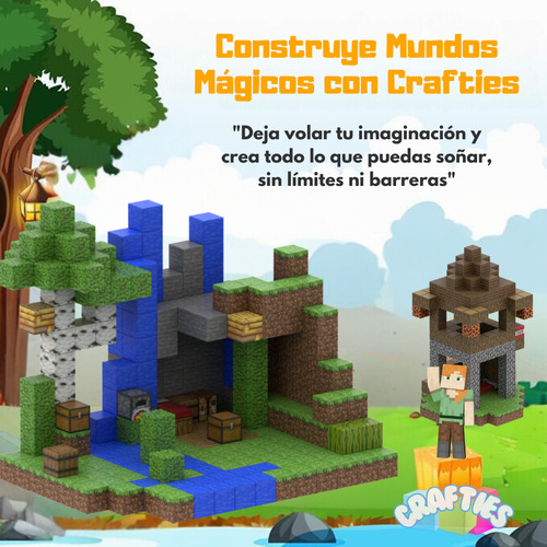 Crafties Bloques De Construcción Magnética Juegos Stem 148pz 148 Minecraft