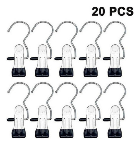 20 Clips Para Colgar Botas Negro (negro).